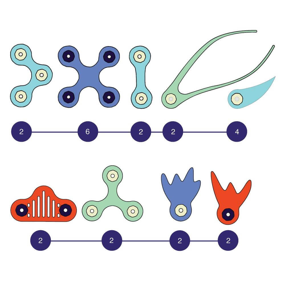 Clixo® joc magnetic de construit - Animalute marine ( 24 piese) PlayLearn Toys