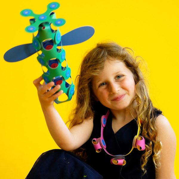 Clixo® joc magnetic de construit - Crew Albastru & Verde (30 piese) PlayLearn Toys