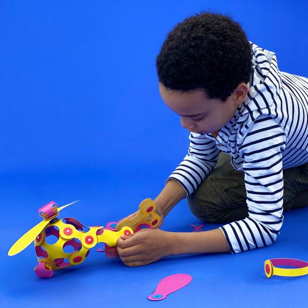 Clixo® joc magnetic de construit - Crew Roz & Galben (30 piese) PlayLearn Toys