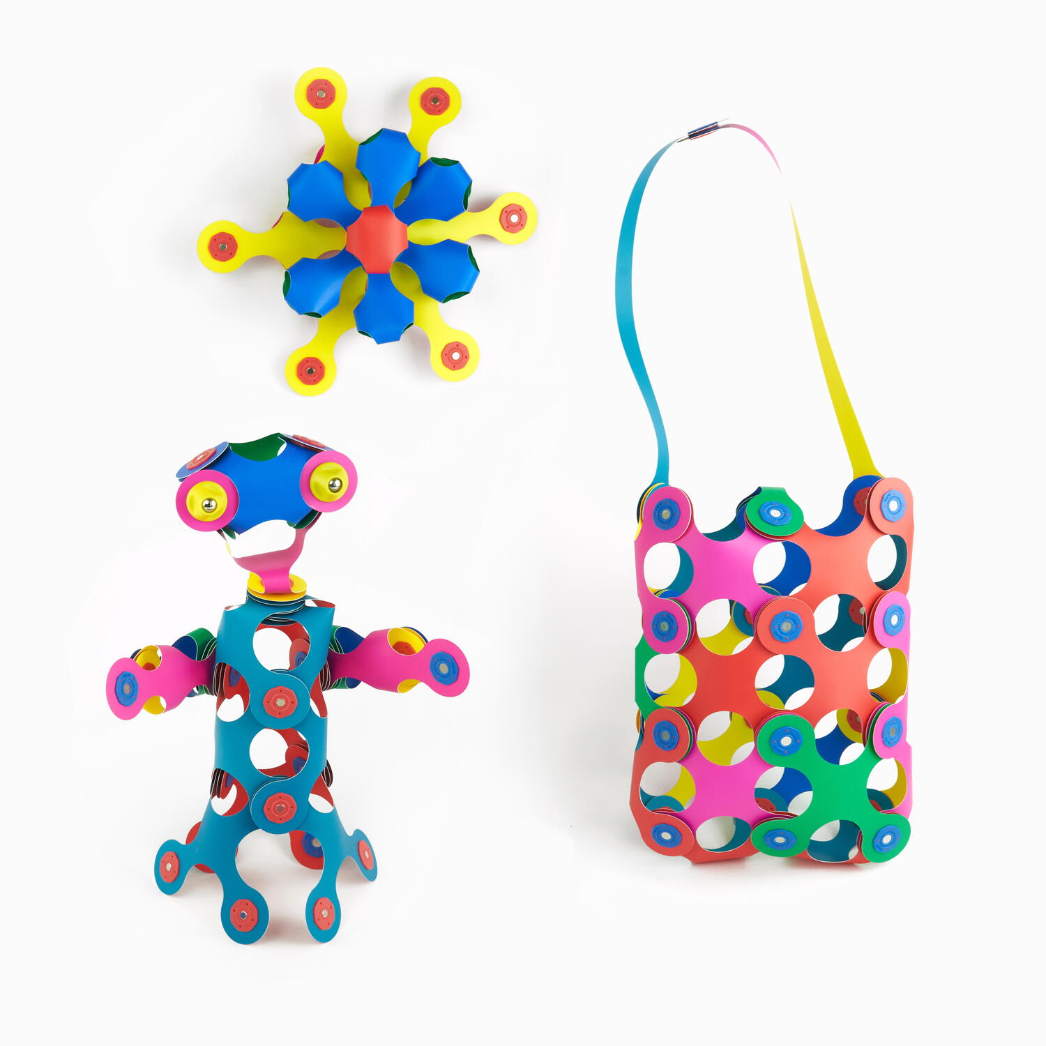 Clixo® joc magnetic de construit - Curcubeu (42 piese) PlayLearn Toys