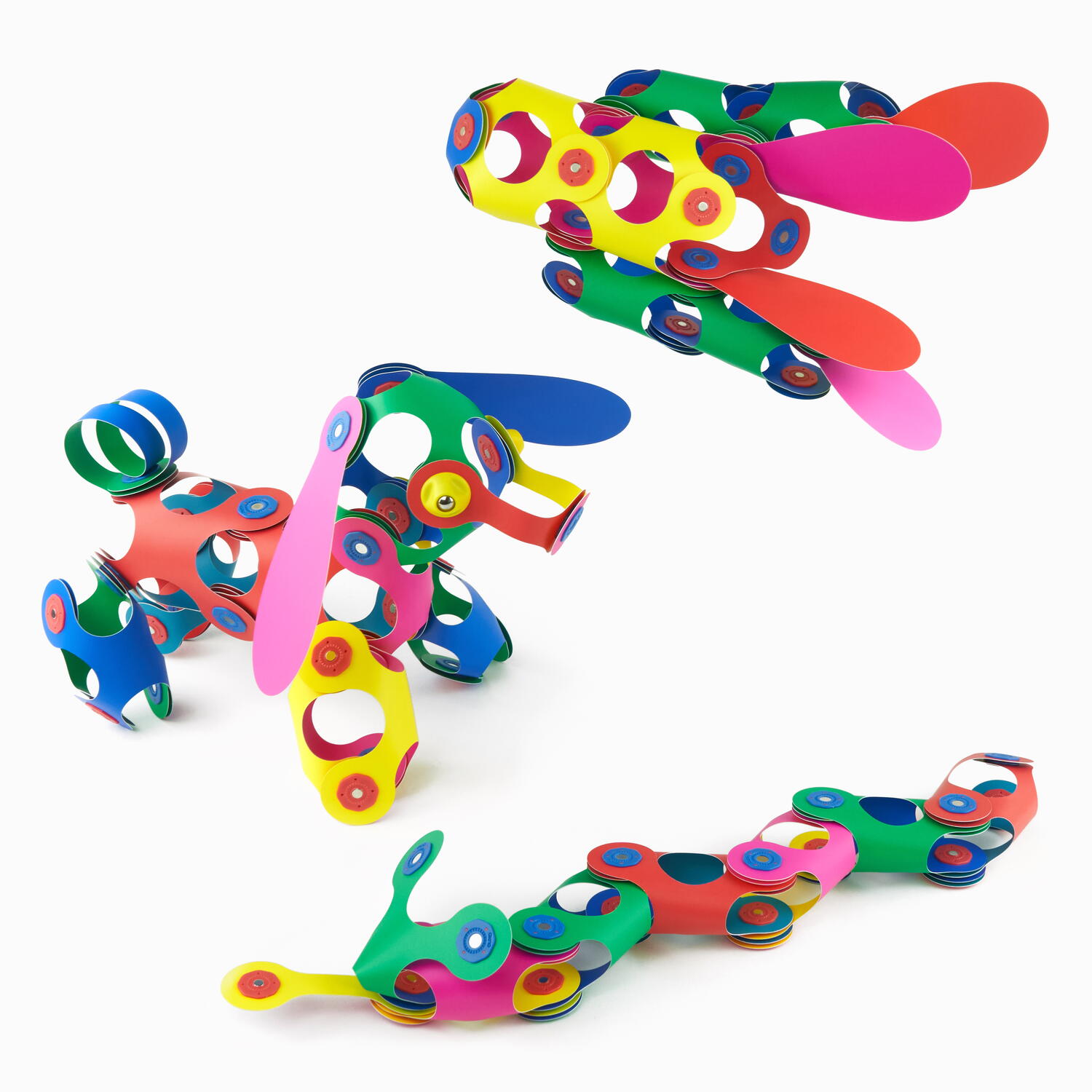 Clixo® joc magnetic de construit - Curcubeu (42 piese) PlayLearn Toys