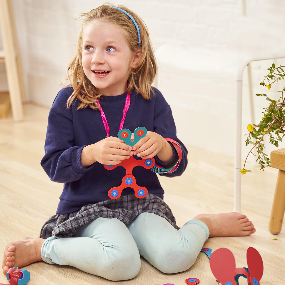 Clixo® joc magnetic de construit - Itsy Flamingo & Turcoaz (18 piese) PlayLearn Toys