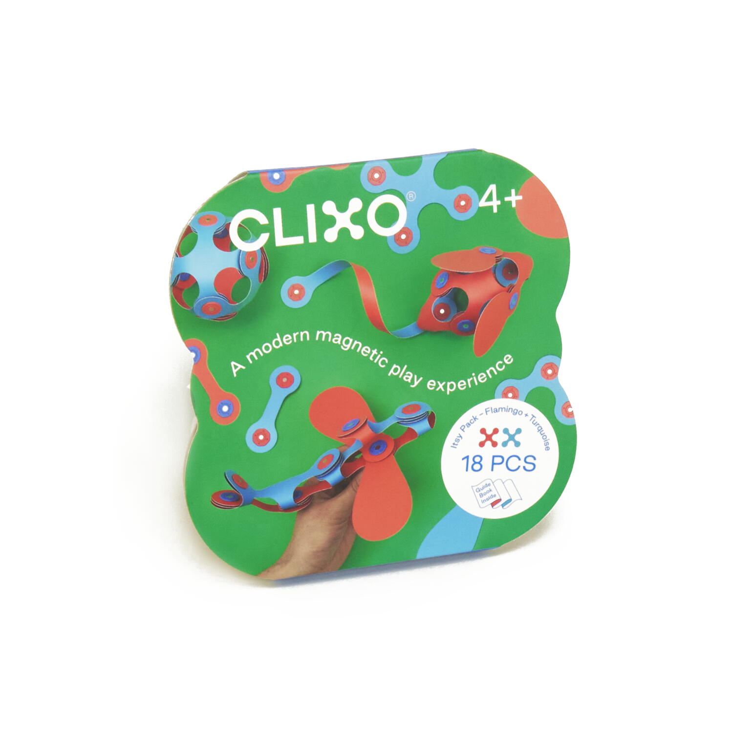 Clixo® joc magnetic de construit - Itsy Flamingo & Turcoaz (18 piese) PlayLearn Toys