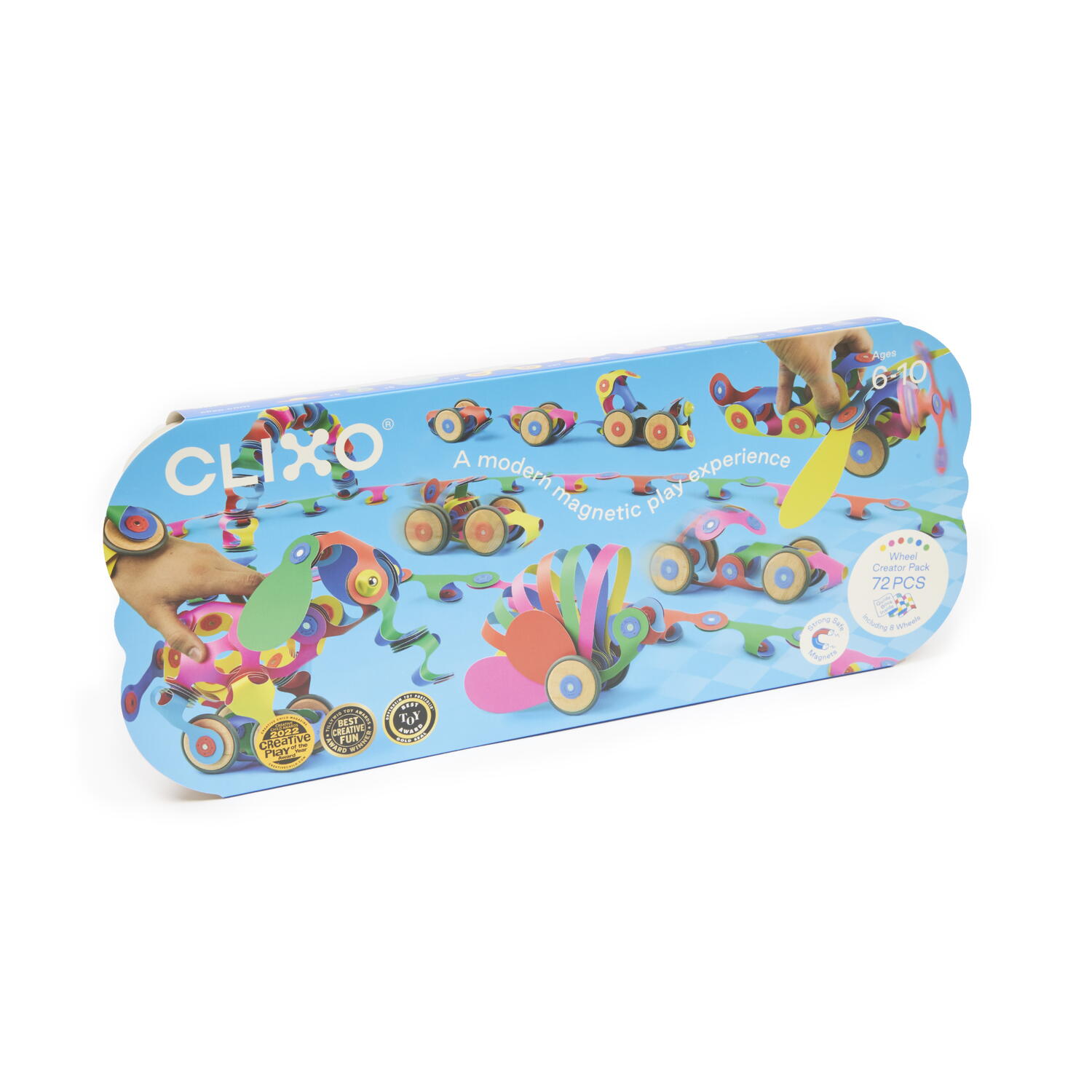 Clixo® joc magnetic de construit - Modele cu rotite (72 piese) PlayLearn Toys