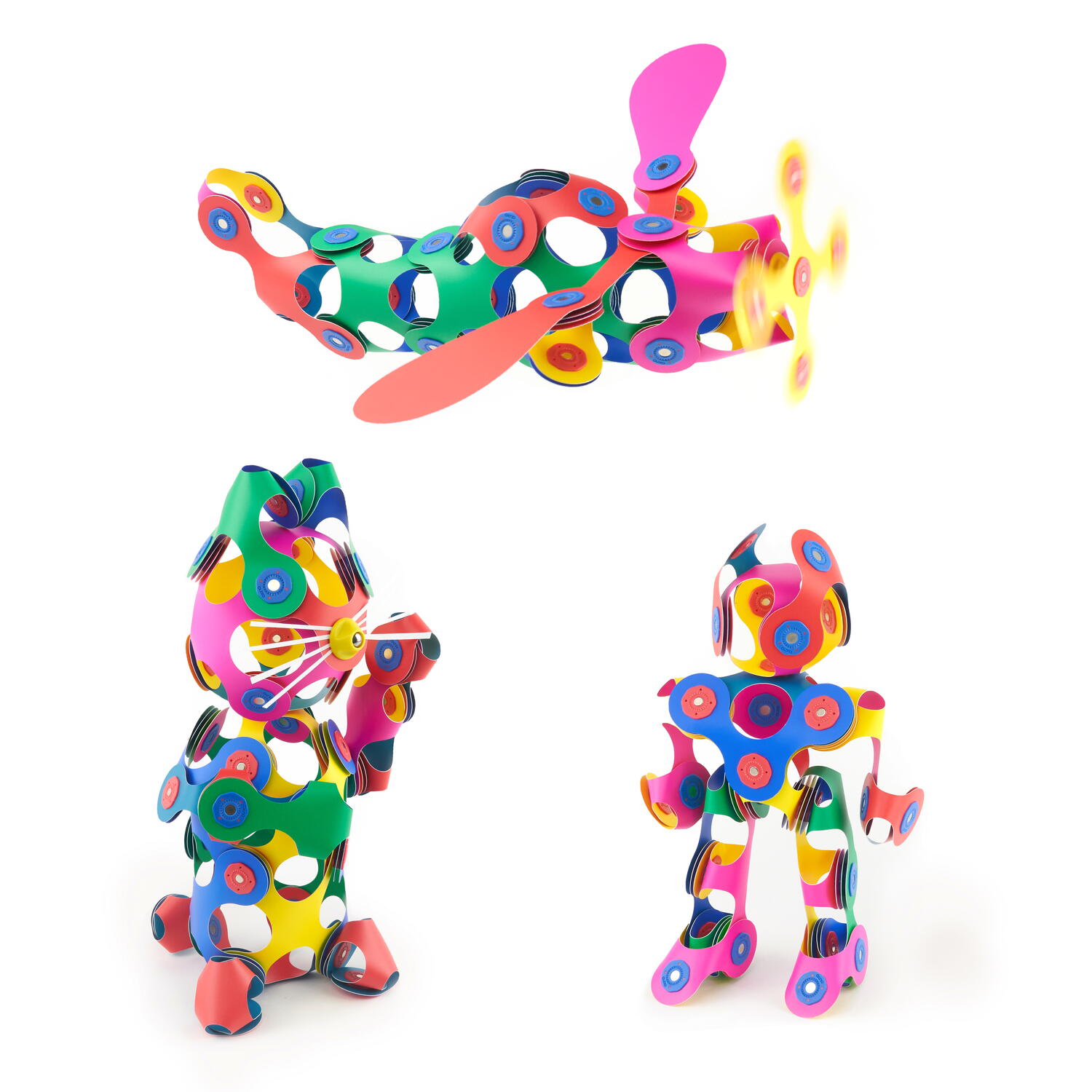 Clixo® joc magnetic de construit - Super Curcubeu (60 piese) PlayLearn Toys