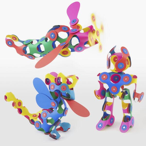 Clixo® joc magnetic de construit - Super Curcubeu (60 piese) PlayLearn Toys