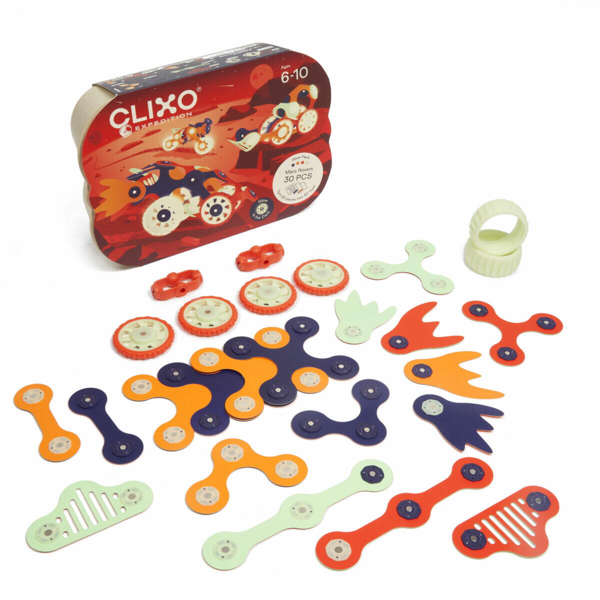 Clixo® joc magnetic de construit - Vehicule spatiale ( 30 piese) PlayLearn Toys