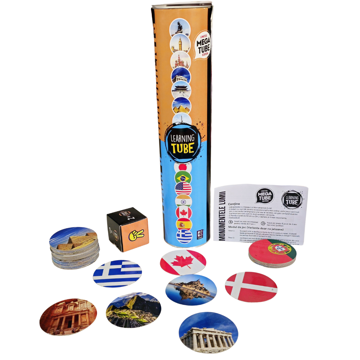 Joc Learning Tube® - Steagurile & Monumentele lumii PlayLearn Toys