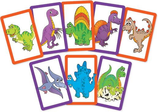 Joc de carti 2 in 1 - Dinozauri veseli PlayLearn Toys