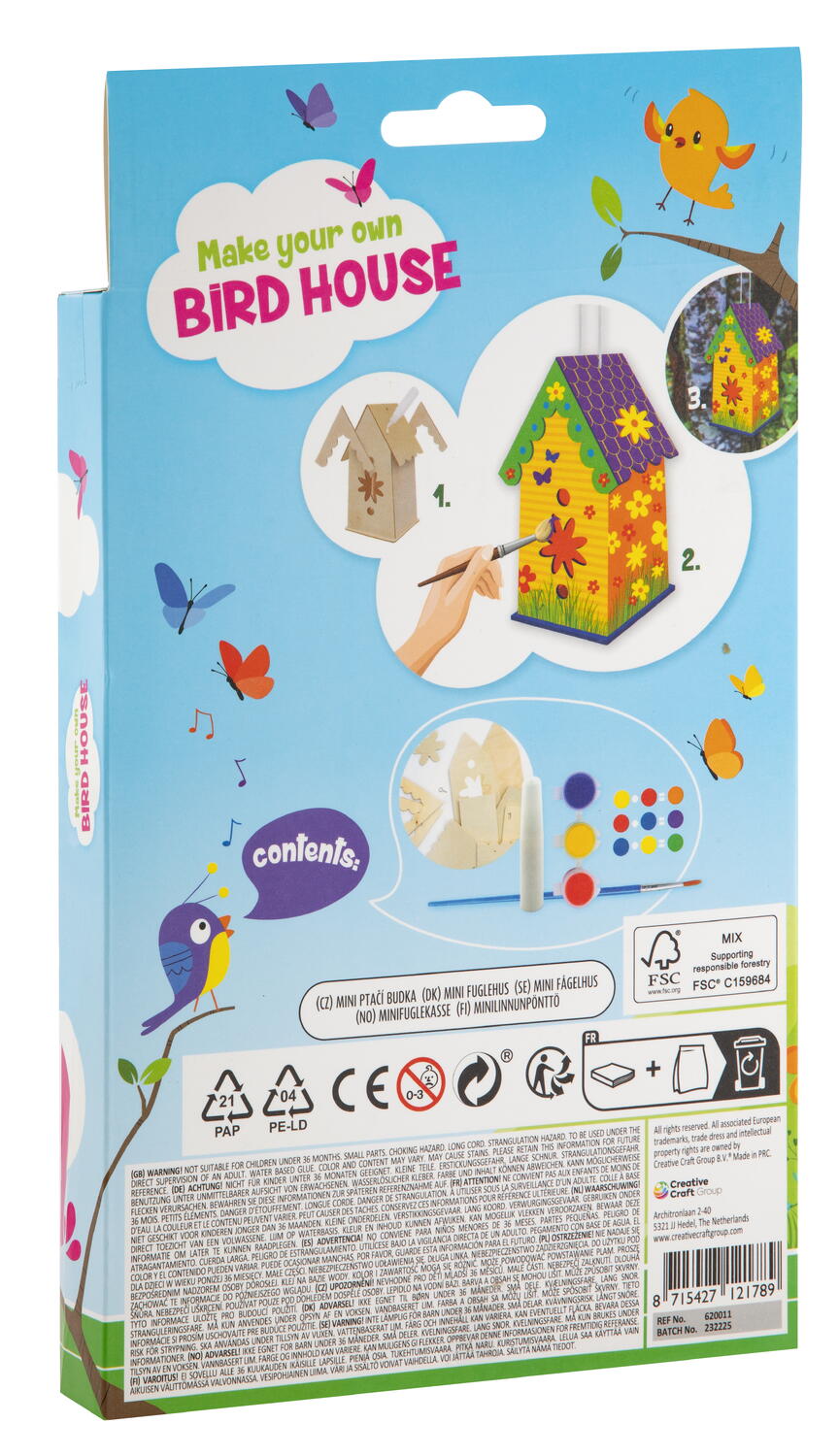 Mini casuta pasarilor cu floricele PlayLearn Toys