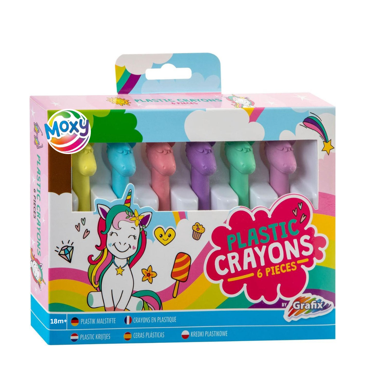 Set 6 creioane de plastic - Unicorni PlayLearn Toys