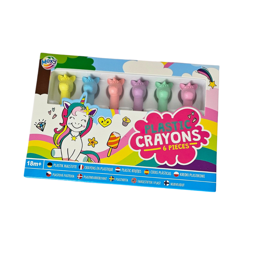 Set 6 creioane de plastic - Unicorni PlayLearn Toys