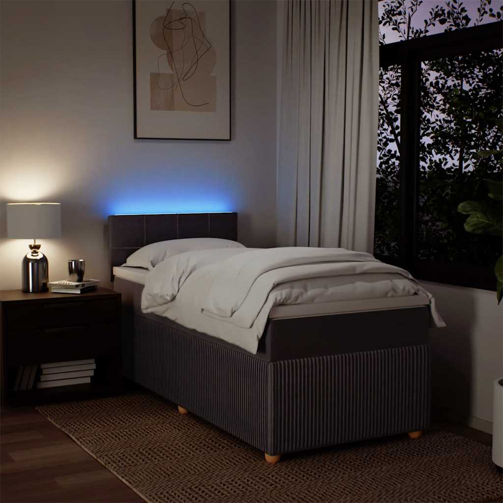 Pat box spring cu saltea, maro închis, 80x200 cm, textil GartenMobel Dekor