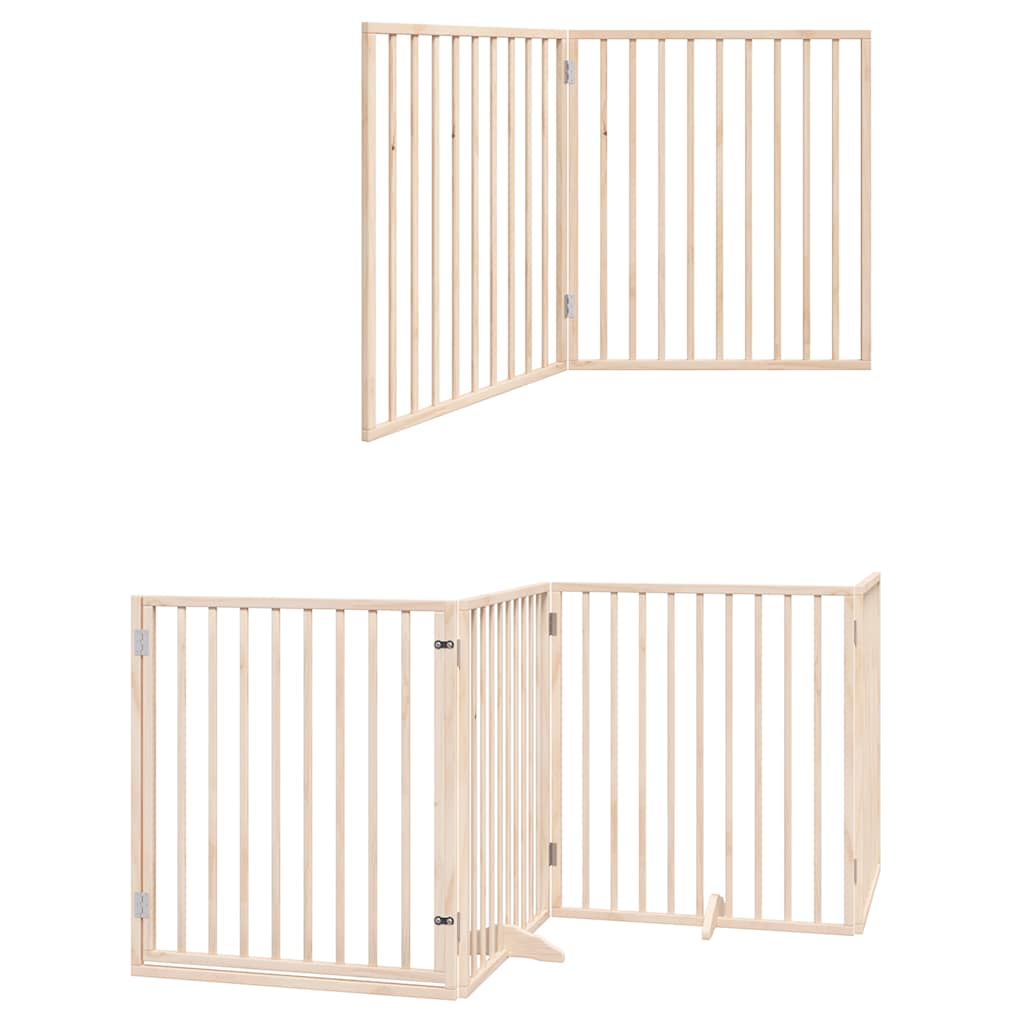 Poartă de câini pliabilă cu ușă, 12 panouri, 960 cm, lemn plop GartenMobel Dekor