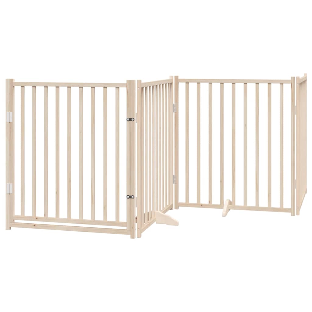 Poartă de câini pliabilă cu ușă, 12 panouri, 960 cm, lemn plop GartenMobel Dekor