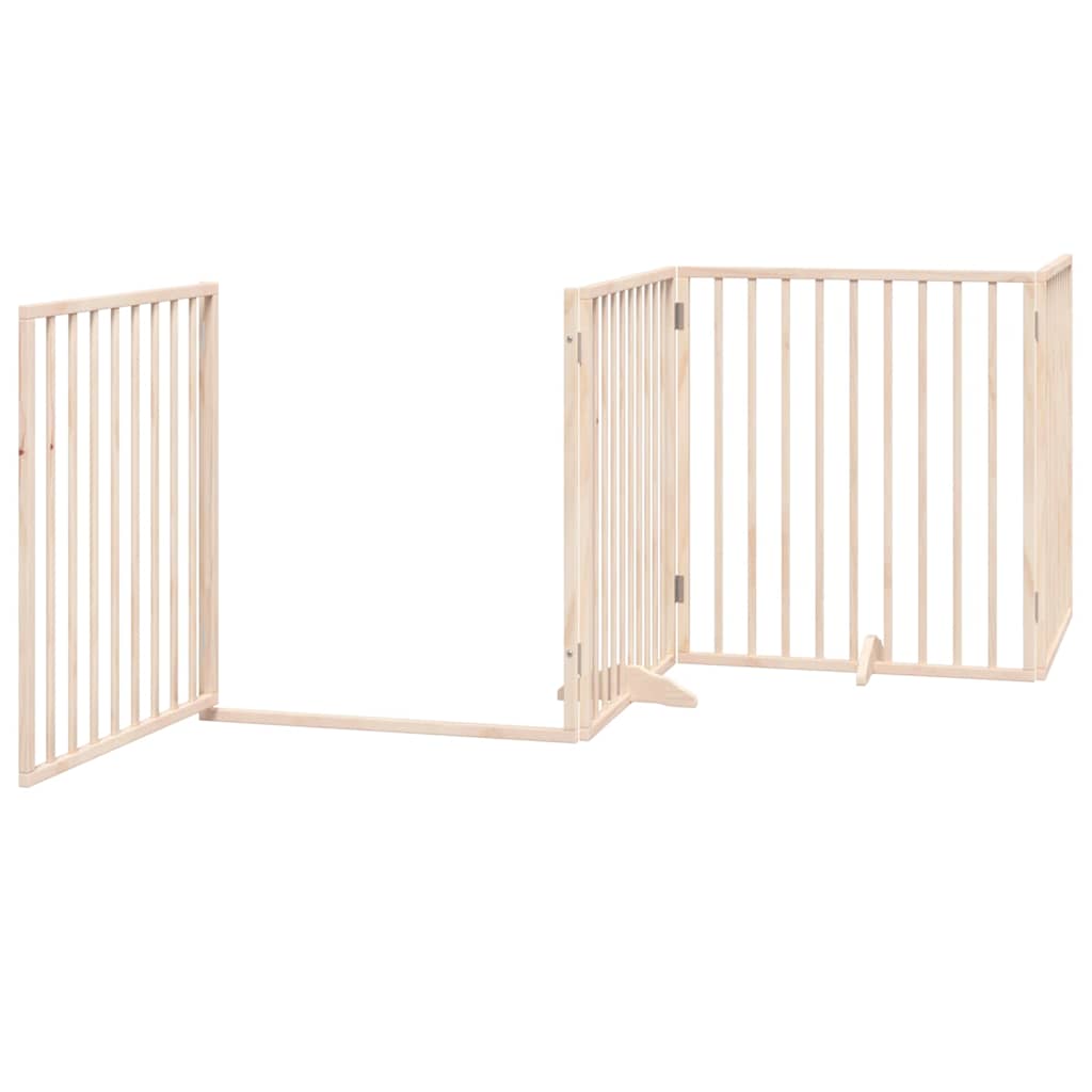 Poartă de câini pliabilă cu ușă, 12 panouri, 960 cm, lemn plop GartenMobel Dekor
