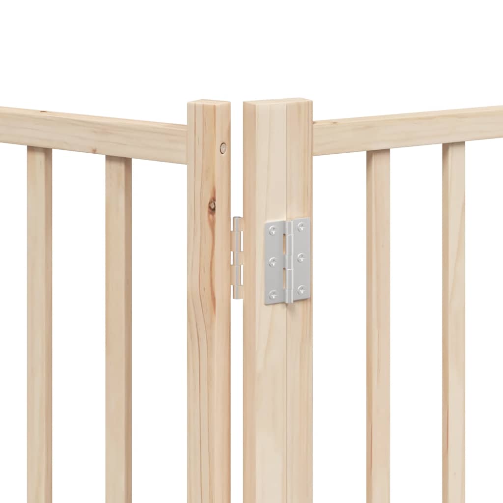 Poartă de câini pliabilă cu ușă, 12 panouri, 960 cm, lemn plop GartenMobel Dekor
