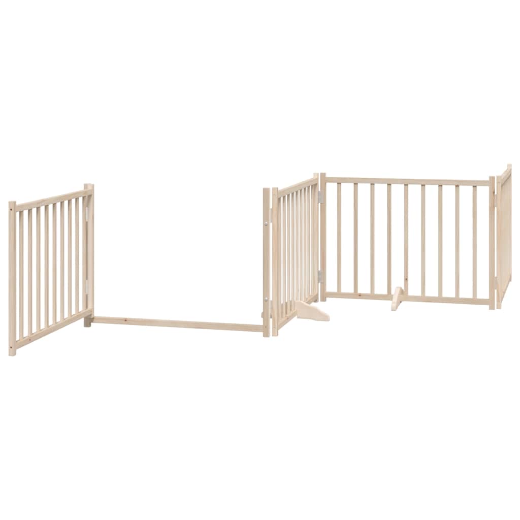 Poartă de câini pliabilă cu ușă, 6 panouri, 480 cm, lemn plop GartenMobel Dekor