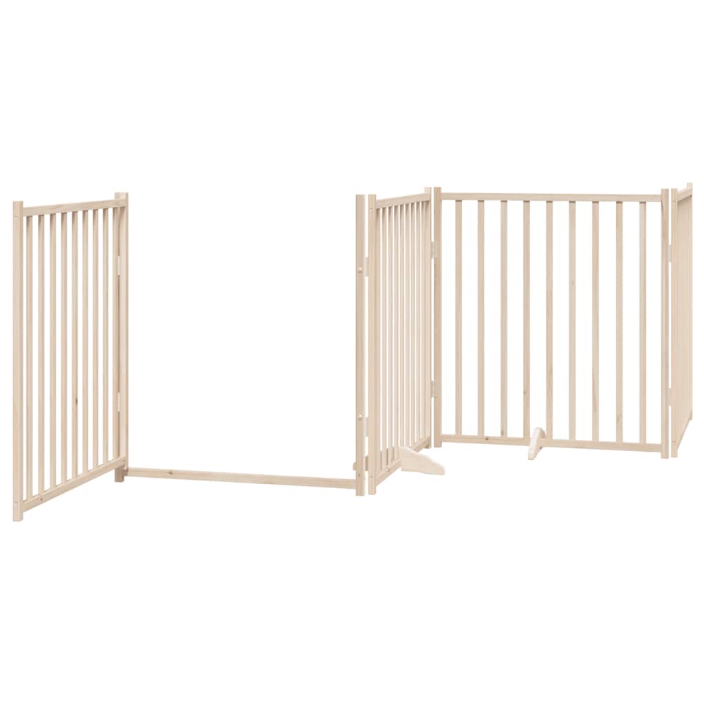 Poartă de câini pliabilă cu ușă, 6 panouri, 480 cm, lemn plop GartenMobel Dekor