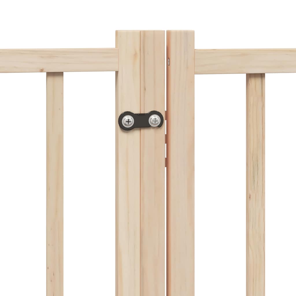 Poartă de câini pliabilă cu ușă, 8 panouri, 640 cm, lemn plop GartenMobel Dekor