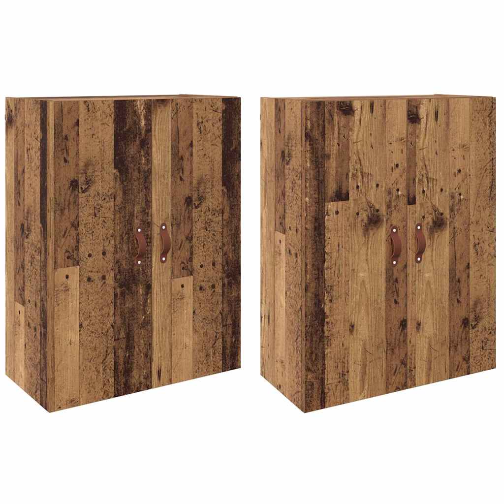 Mobilier cu Montaj pe Perete 2 pcs Lemn vechi 69.5 x 34 x 90 cm GartenMobel Dekor