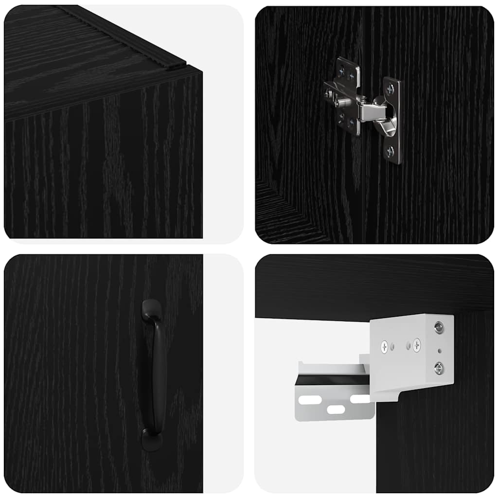 Mobilier cu Montaj pe Perete 2 pcs Stejar negru GartenMobel Dekor