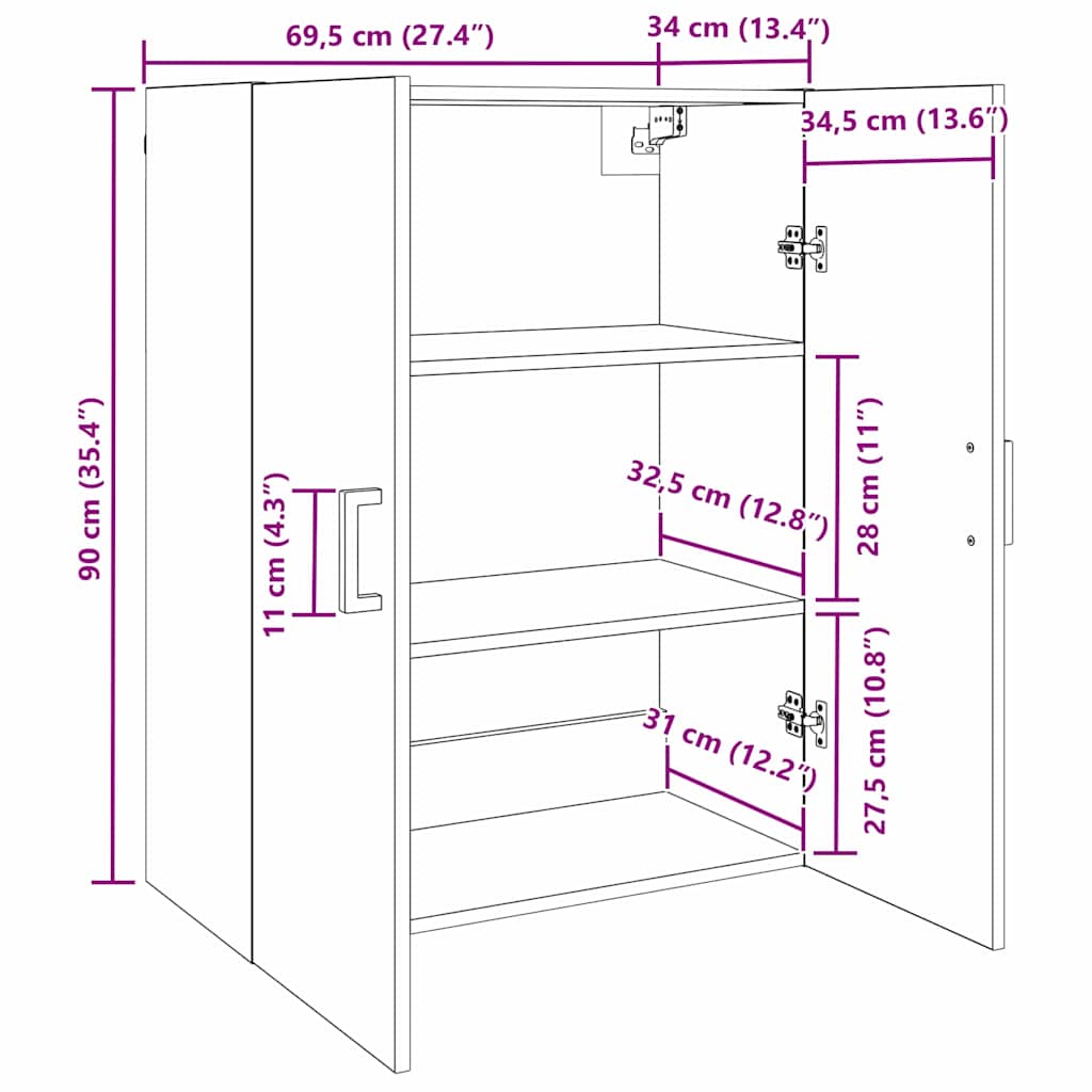 Mobilier cu Montaj pe Perete 2 pcs Stejar negru GartenMobel Dekor