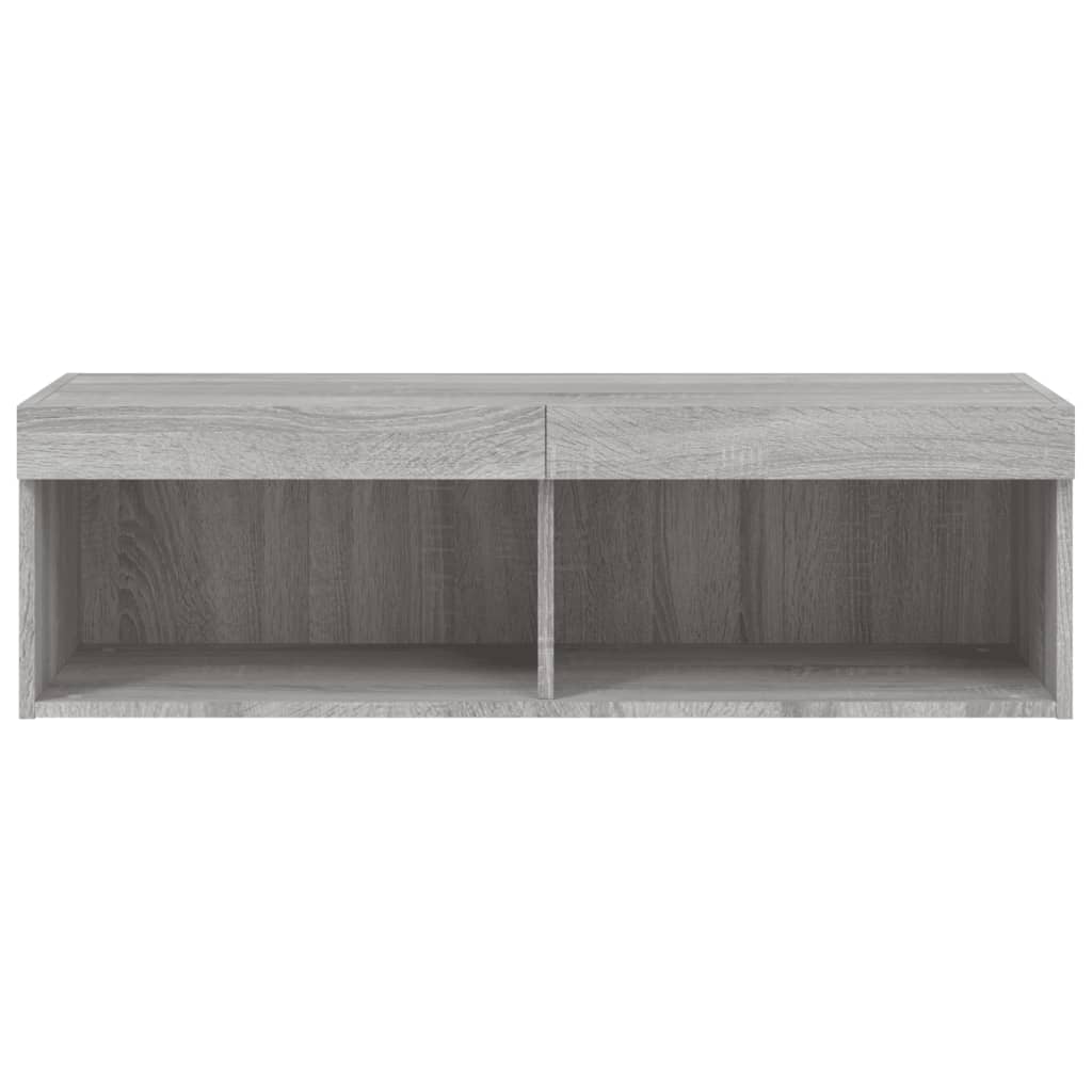 Comodă TV cu lumini LED, gri sonoma, 100x30x30 cm GartenMobel Dekor