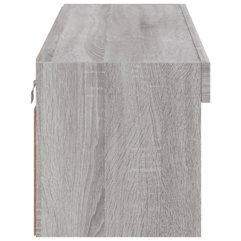 Comodă TV cu lumini LED, gri sonoma, 100x30x30 cm GartenMobel Dekor