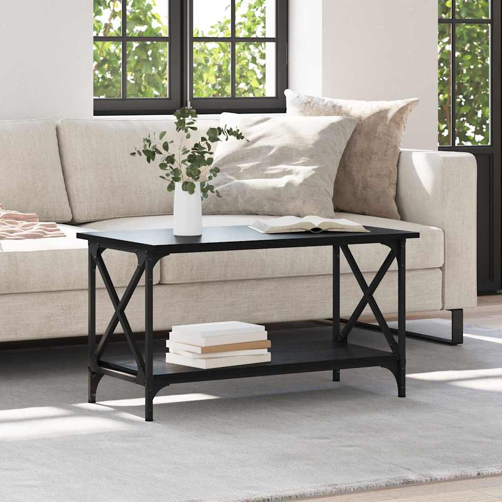 Masă de cafea Stejar negru 80 x 45 x 45.5 cm Lemn compozit GartenMobel Dekor