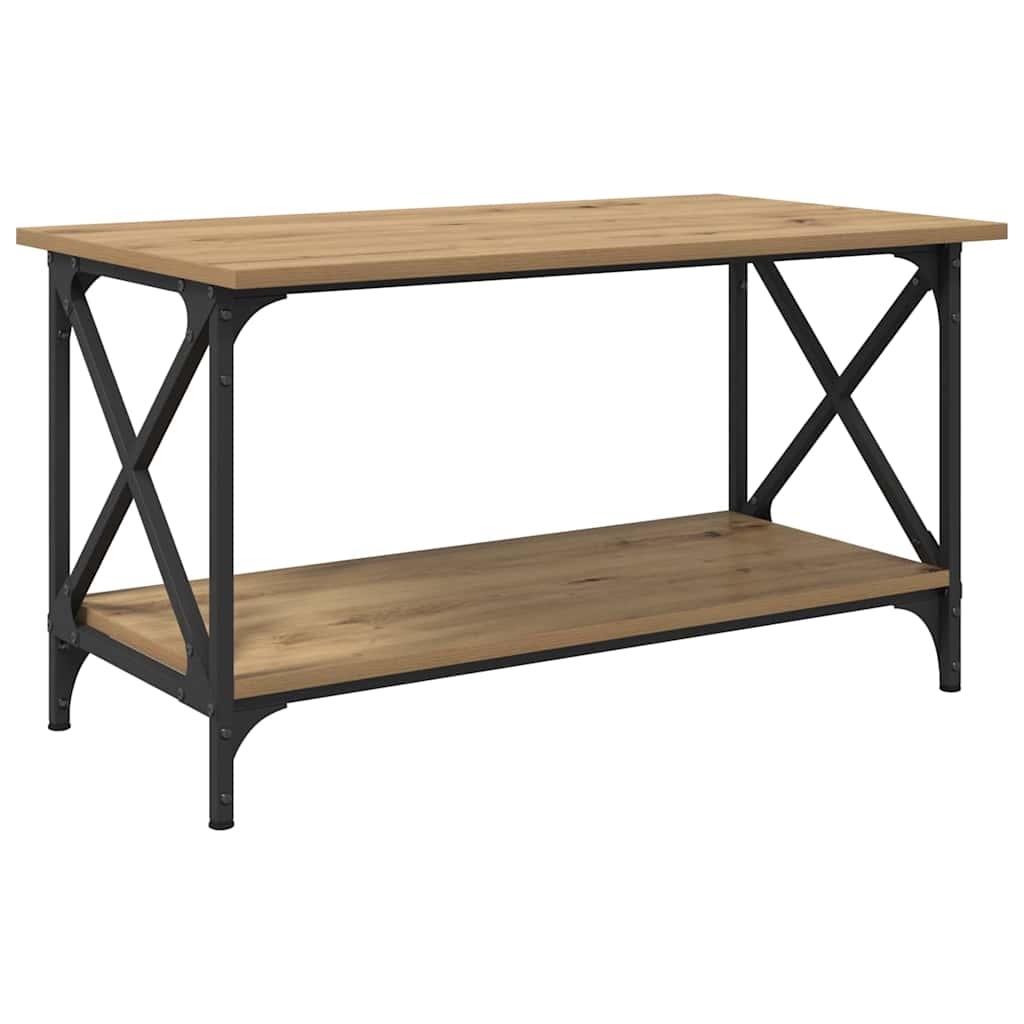Masă de cafea stejar artizanal 80 x 45 x 45.5 cm Lemn compozit GartenMobel Dekor