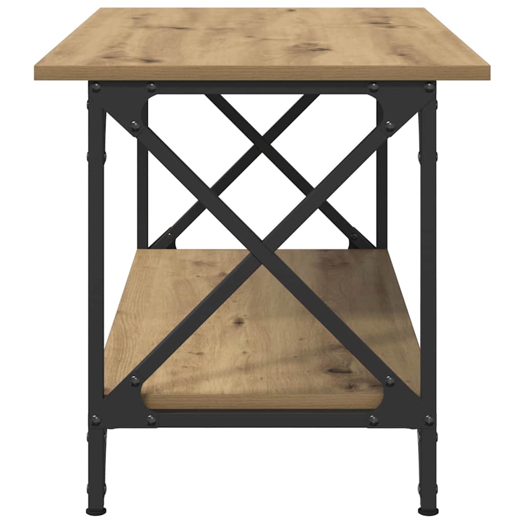 Masă de cafea stejar artizanal 80 x 45 x 45.5 cm Lemn compozit GartenMobel Dekor