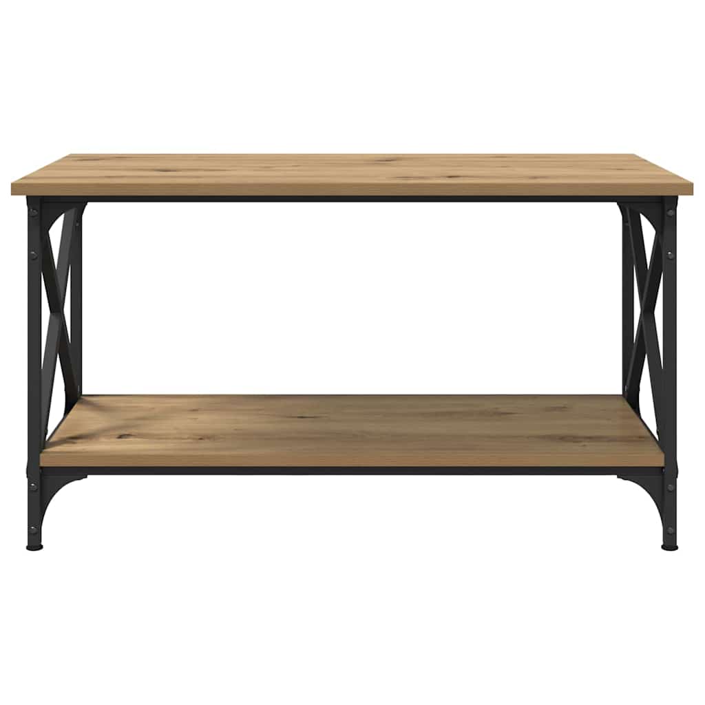 Masă de cafea stejar artizanal 80 x 45 x 45.5 cm Lemn compozit GartenMobel Dekor