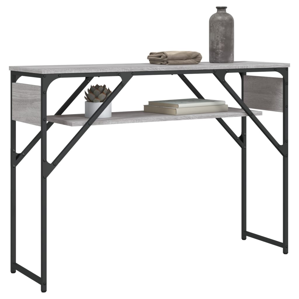 Măsuță consolă cu raft gri sonoma 105x30x75 cm lemn prelucrat GartenMobel Dekor