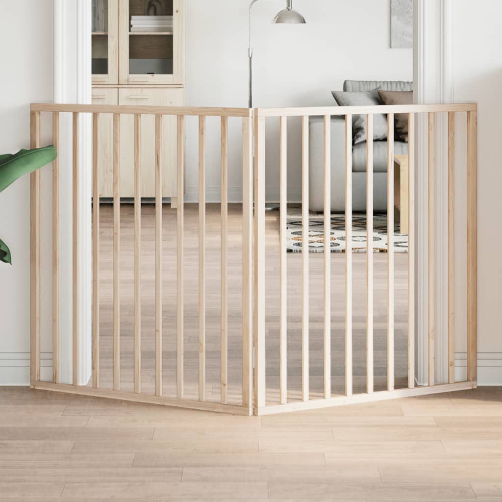 Poartă pentru câini pliabilă, 2 panouri, 160 cm, lemn de plop GartenMobel Dekor
