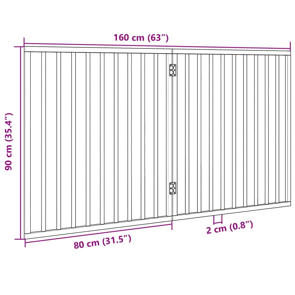 Poartă pentru câini pliabilă, 2 panouri, 160 cm, lemn de plop GartenMobel Dekor