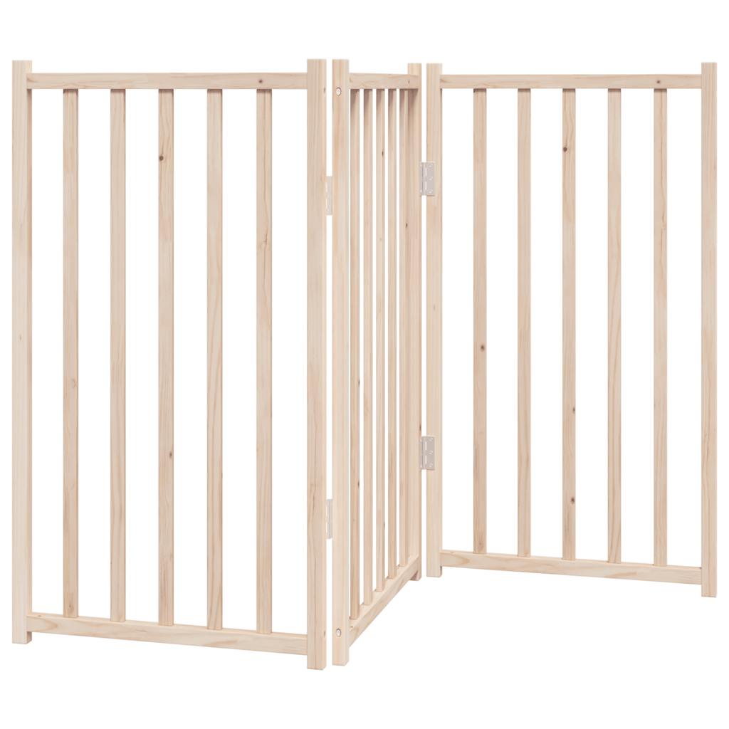 Poartă pentru câini pliabilă, 3 panouri, 150 cm, lemn de brad GartenMobel Dekor