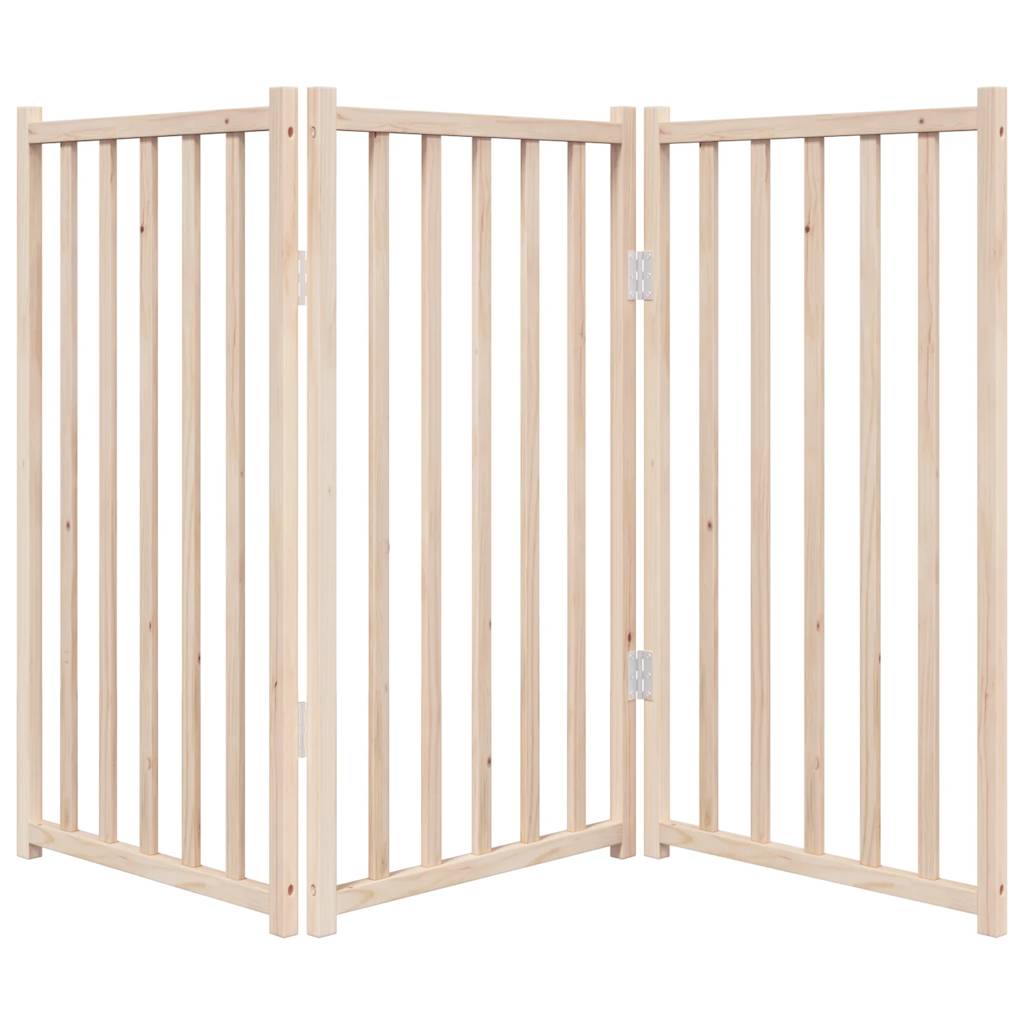 Poartă pentru câini pliabilă, 3 panouri, 150 cm, lemn de brad GartenMobel Dekor