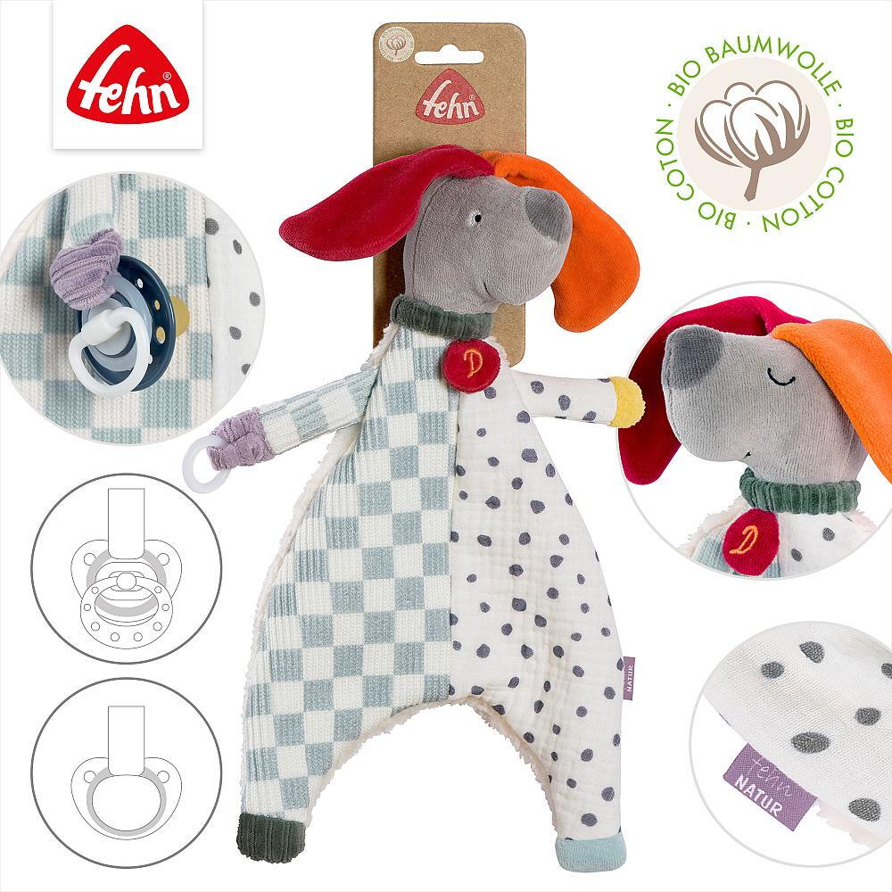 Jucarie cu inel pentru suzeta - Catelus NATUR PlayLearn Toys