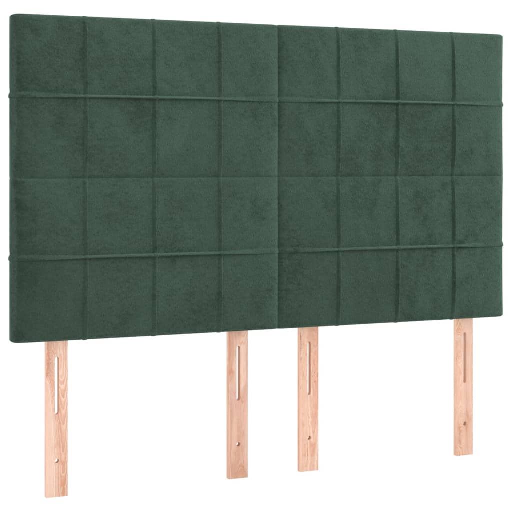 Pat box spring cu saltea, verde închis, 140x200 cm, catifea GartenMobel Dekor