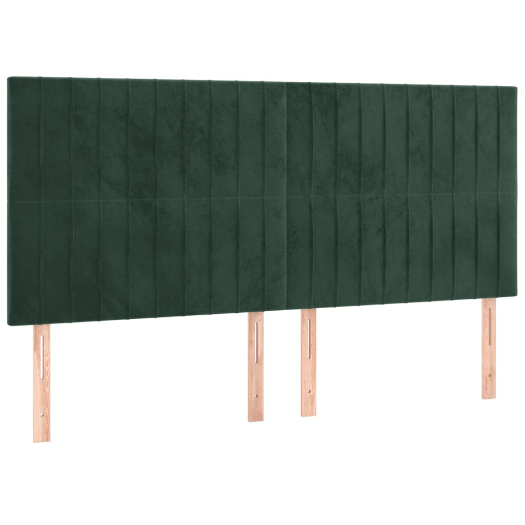 Pat box spring cu saltea, verde închis, 200x200 cm, catifea GartenMobel Dekor