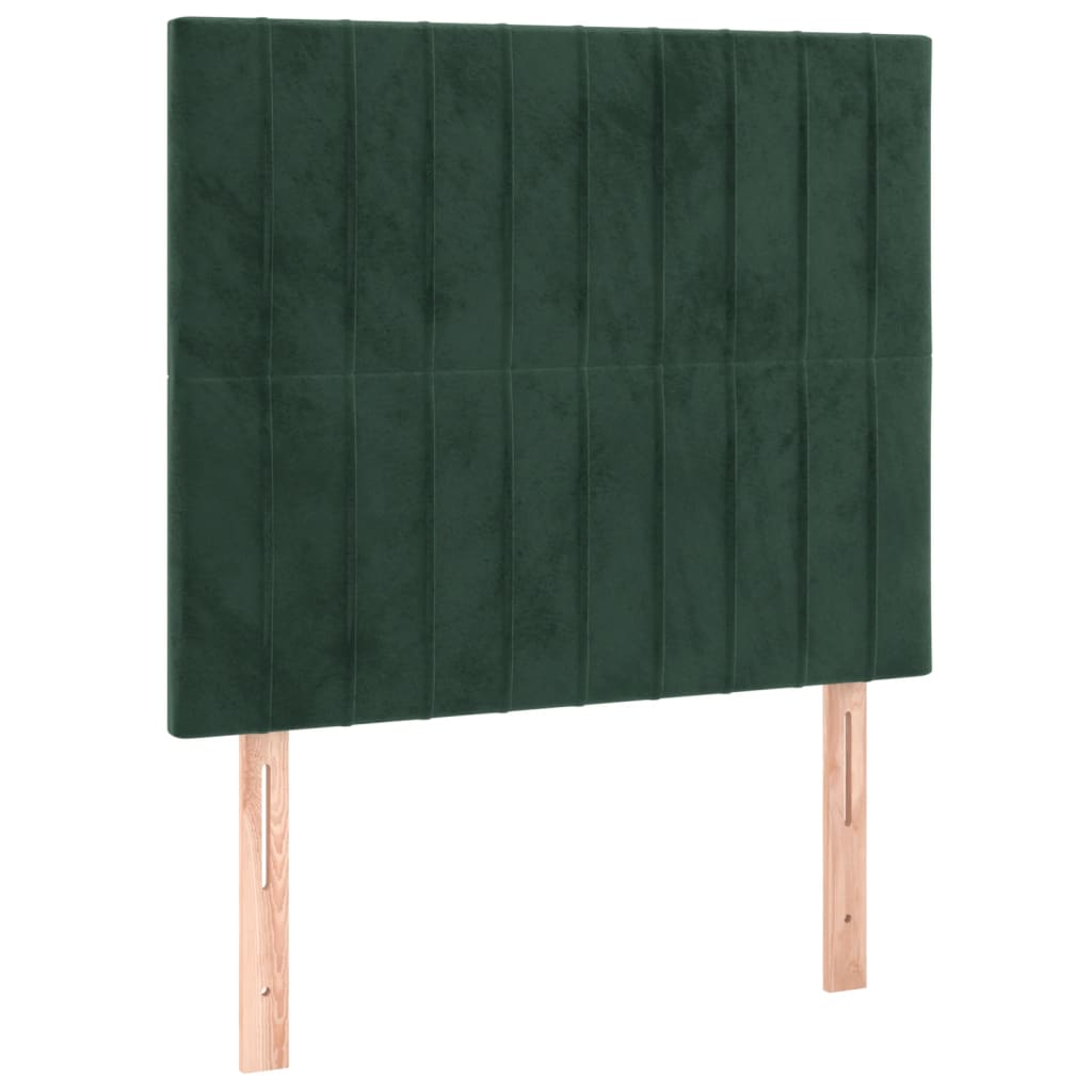 Pat box spring cu saltea, verde închis, 80x200 cm, catifea GartenMobel Dekor
