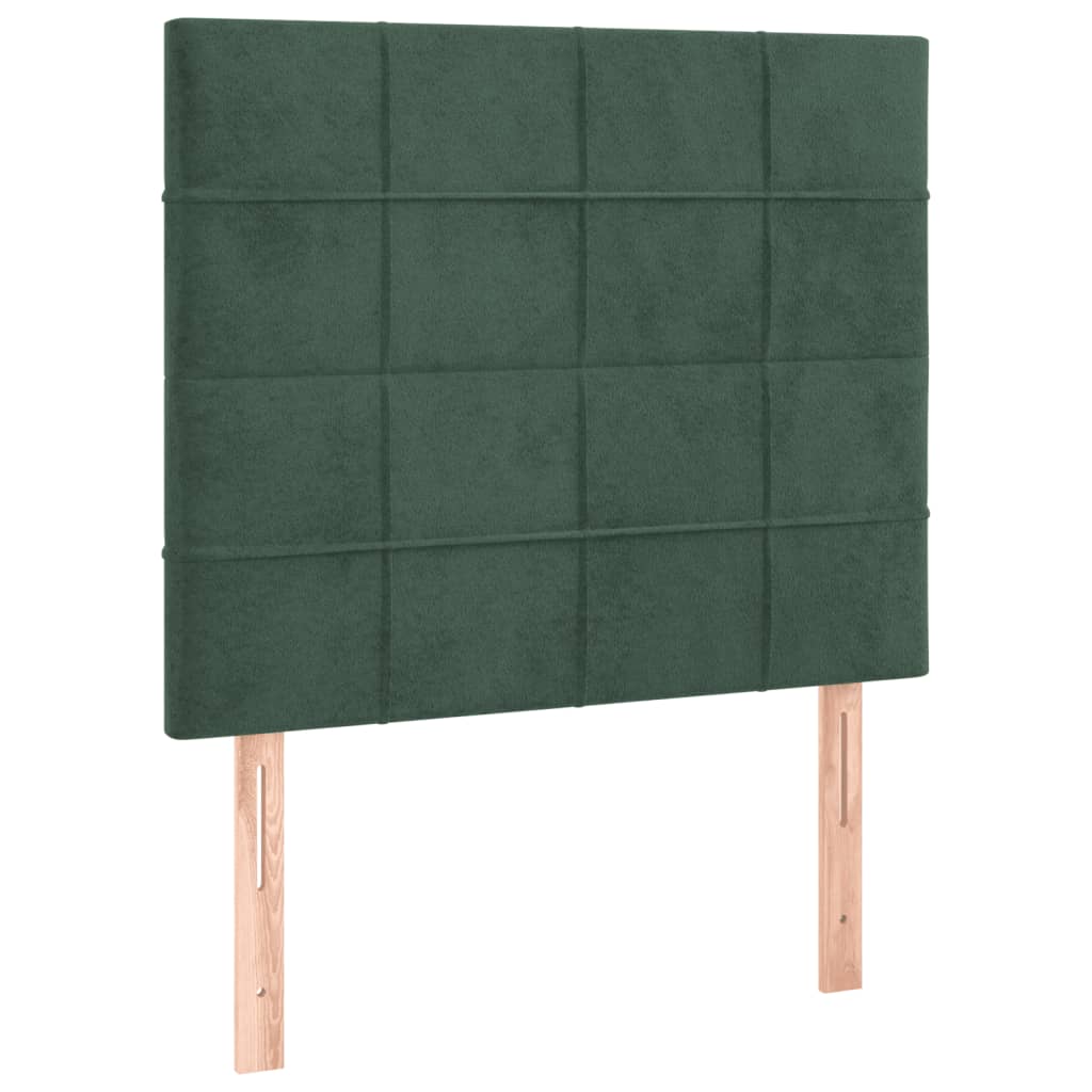 Pat box spring cu saltea, verde închis, 90x190 cm, catifea GartenMobel Dekor