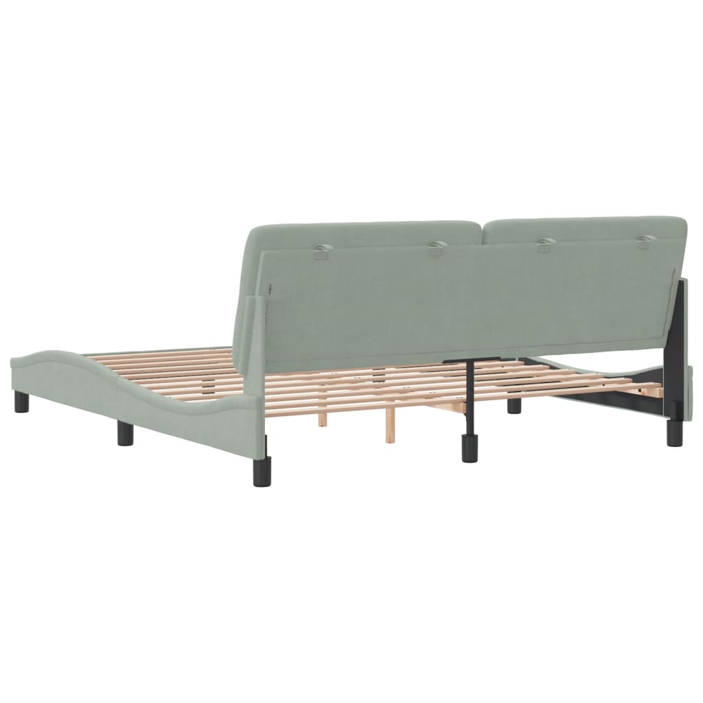 Cadru de pat fără saltea, gri deschis, 180x200 cm, catifea GartenMobel Dekor