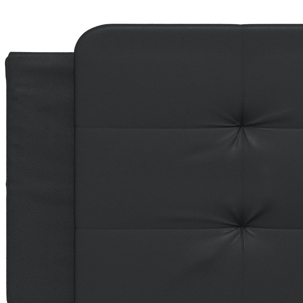 Pat cu saltea, negru, 200x200 cm, piele ecologică GartenMobel Dekor