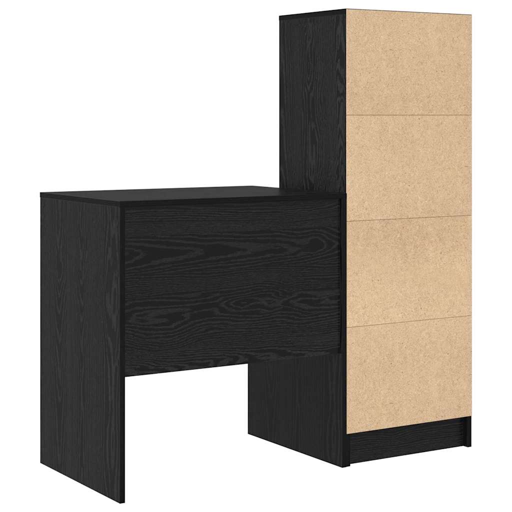 Birou cu spațiu de depozitare cu sertar 2 pcs Stejar negru GartenMobel Dekor