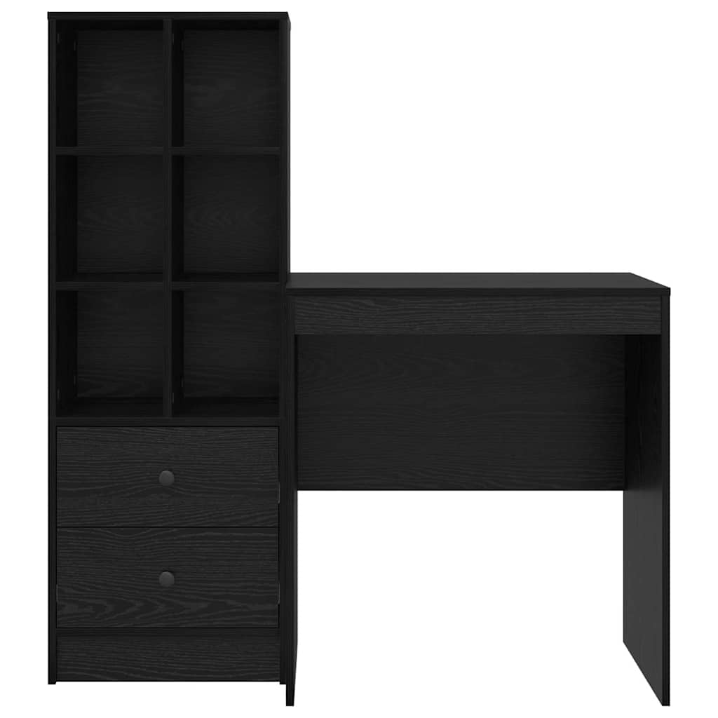 Birou cu spațiu de depozitare cu sertar 2 pcs Stejar negru GartenMobel Dekor