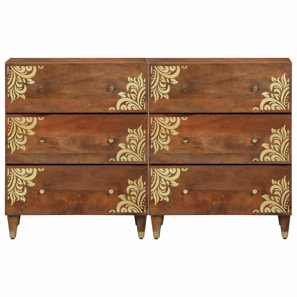 Comodă 2 pcs maro miere 60 x 33.5 x 75 cm Lemn masiv de mango GartenMobel Dekor