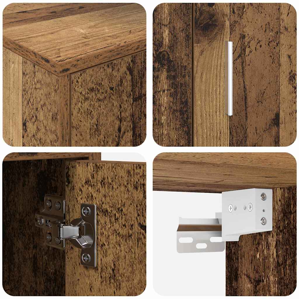 Set de 4 piese pentru cabinet TV 4 pcs Lemn vechi Lemn compozit GartenMobel Dekor