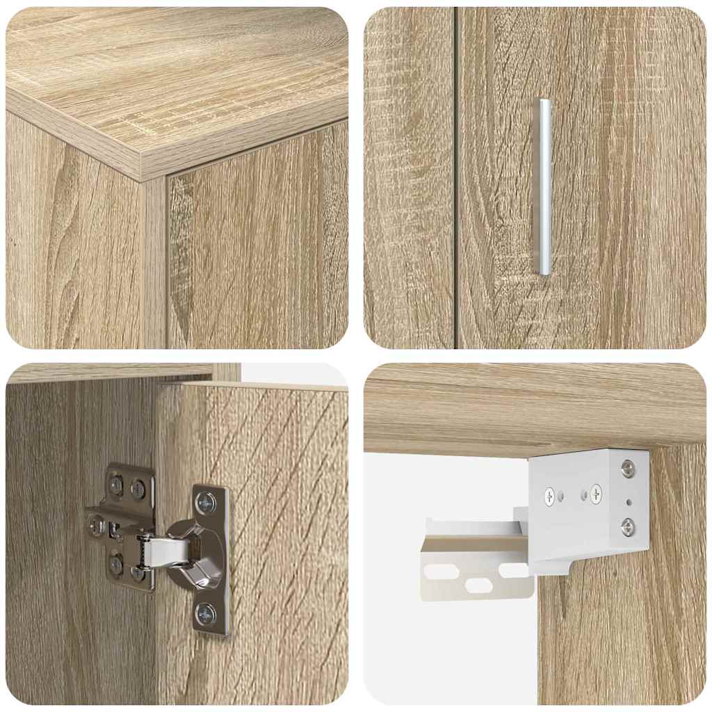 Set de 4 piese pentru cabinet TV Pe perete 4 pcs Stejar sonoma GartenMobel Dekor
